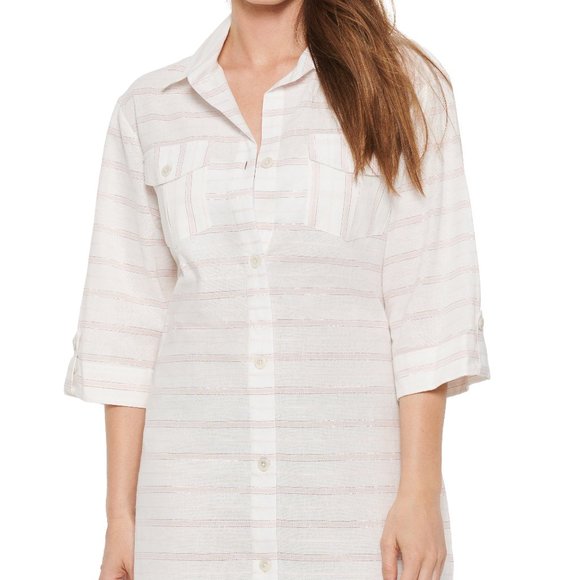 Dotti Radiance Stripe Shirtdress Swim Cover-Up - Picture 2 of 9